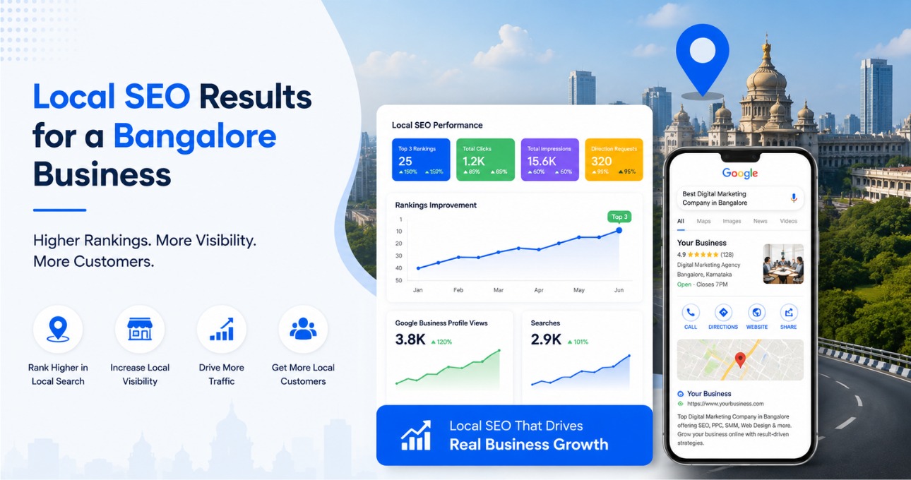 Local SEO Results for a Bangalore Business: How Local SEO Increased Rankings, Traffic & Leads